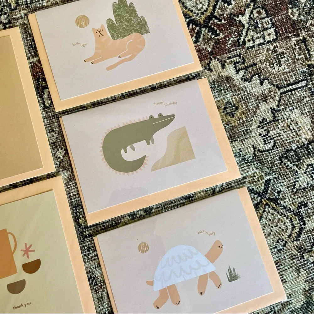 Lot of 7 Hattie Maud Handprinted Greeting Cards